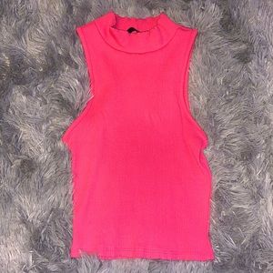 hot pink high neck top